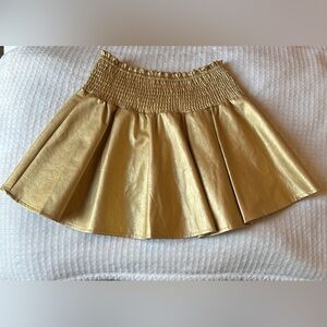 Karlie Gold Faux Leather Skirt